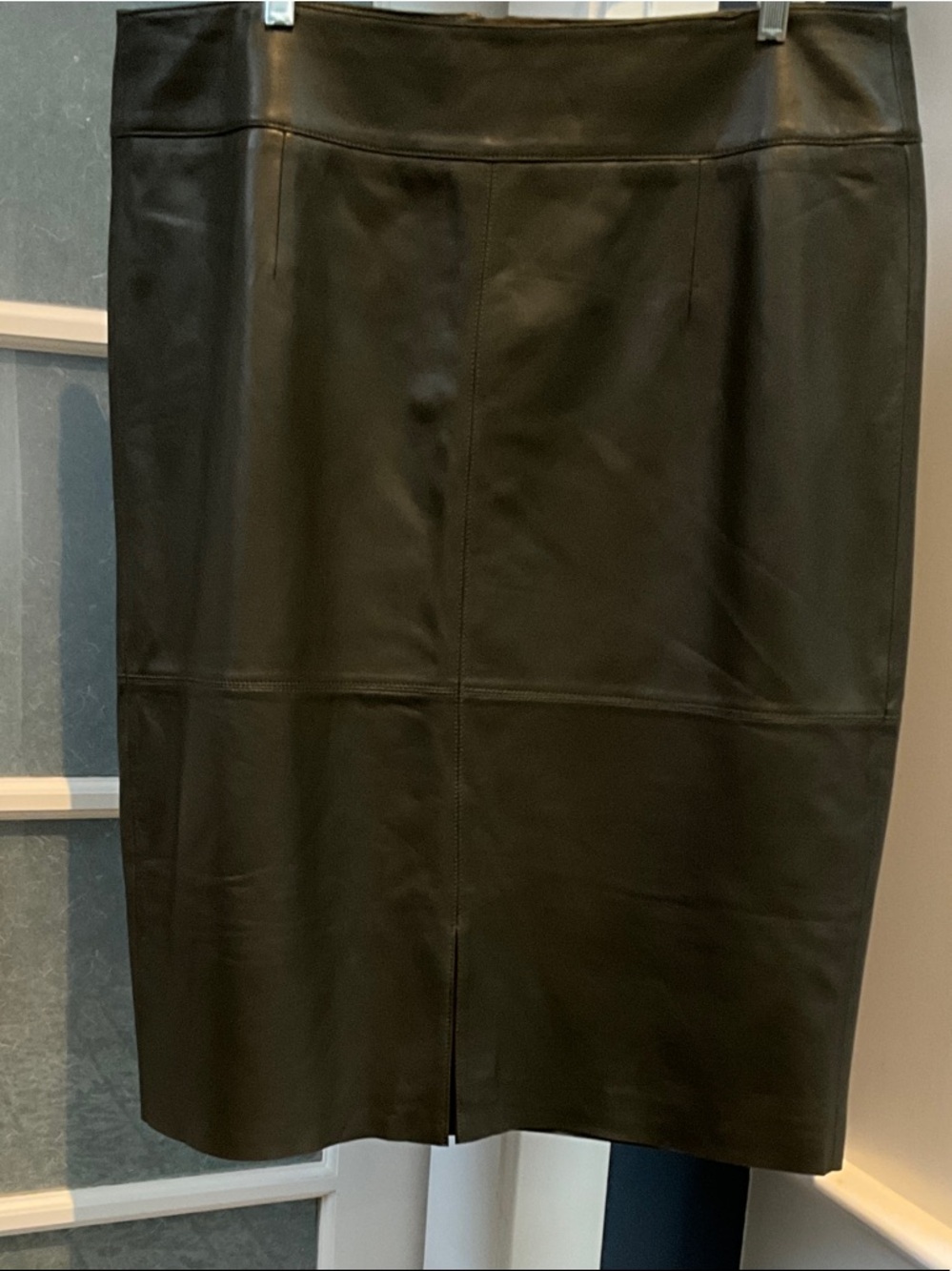 Dark Olive green leather skirt